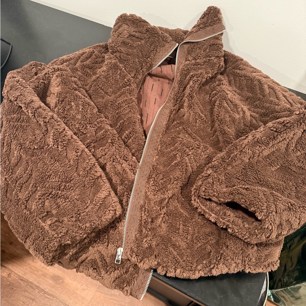 Anthropologie Chocolate Teddy Jacket
